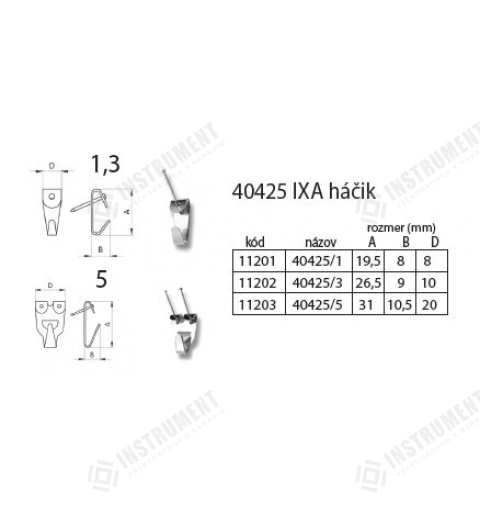 háčik IXA 40425/1 19,5mm