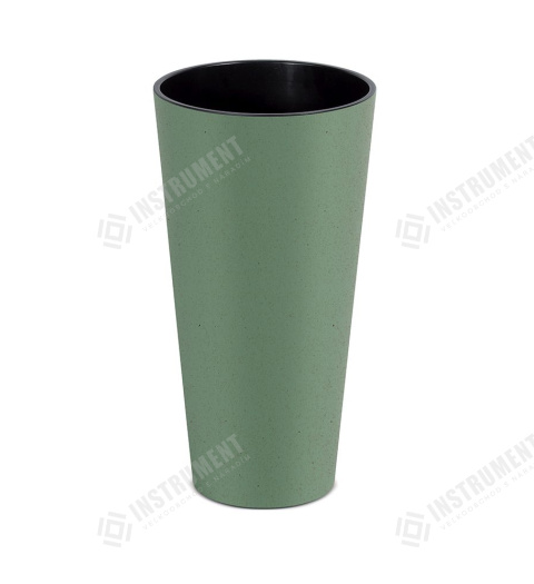 kvetináč 20cm TUBUS SLIM ECO WOOD DTUS200W-2262W zelený plastový PROSPERPLAST