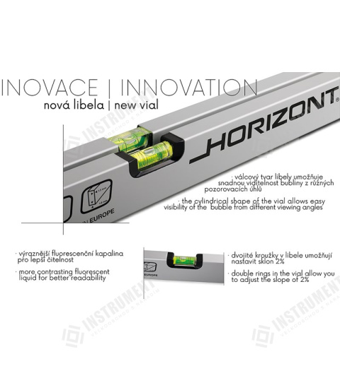 vodováha HORIZONT 600mm - 2 libely+magnet