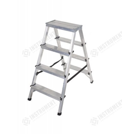 rebrík AL 2x4 obojstranný / schodíky DRABEST