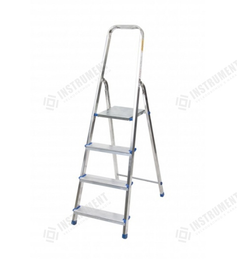 rebrík AL 4 jednostranný s madlom / schodíky 1 x 4