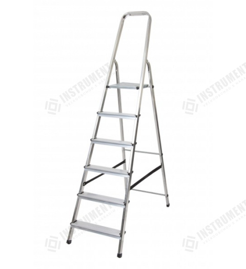 rebrík AL 6 jednostranný s madlom / schodíky 1 x 6