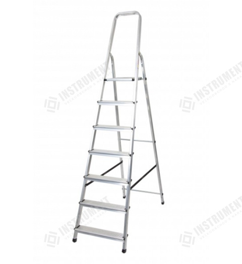 rebrík AL 7 jednostranný s madlom / schodíky 1 x 7