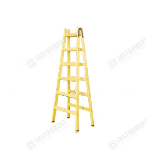 rebrík drevený dvojitý 2 x 10 priečkový 313cm