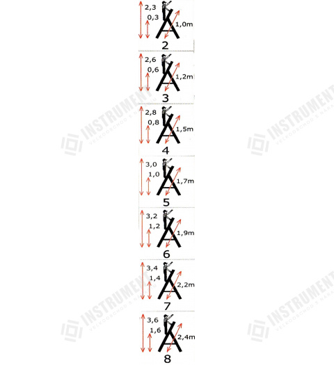 rebrík AL 8 jednostranný s madlom / schodíky 1 x 8